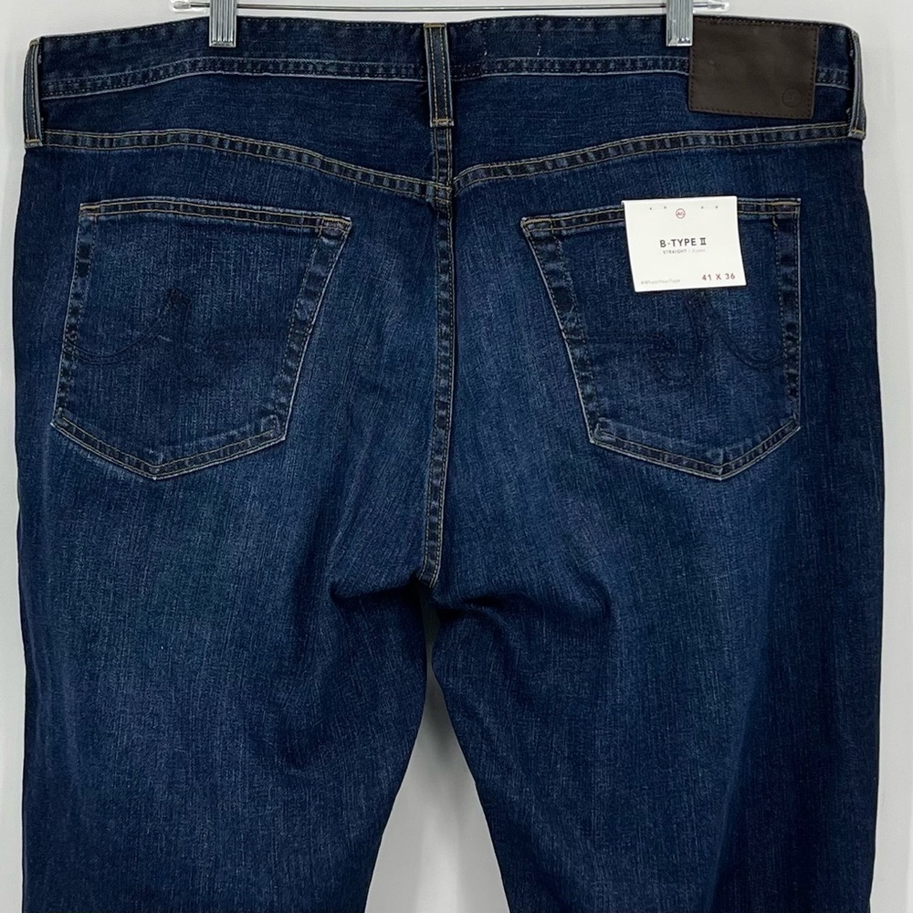 NWT AG Adriano Goldschmied B-Type II Straight Dark Wash Denim Jeans 41 X 36 - Picture 4 of 9